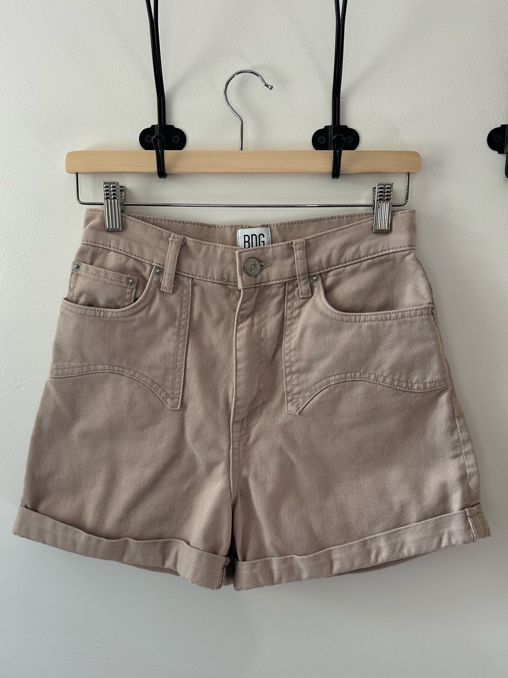 BDG Rolled Hem High-Rise Denim Western Style Shorts